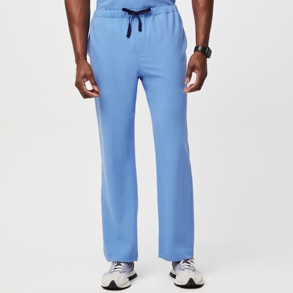 Figs LS Large Short Pisco Basic Scrub Pants Straight Leg Ceil Blue Drawstring - Picture 1 of 13